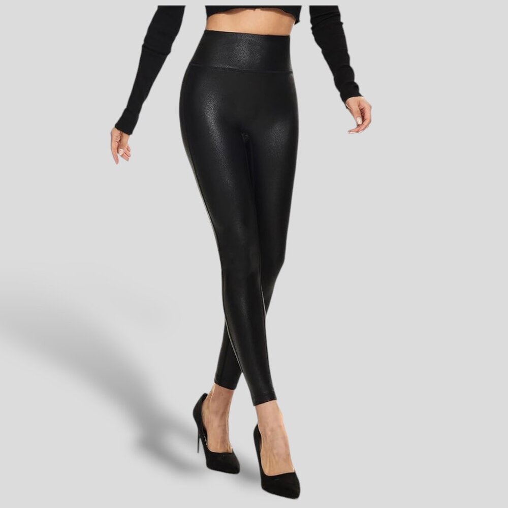 Faux Leather High Rise Stretchy Leggings